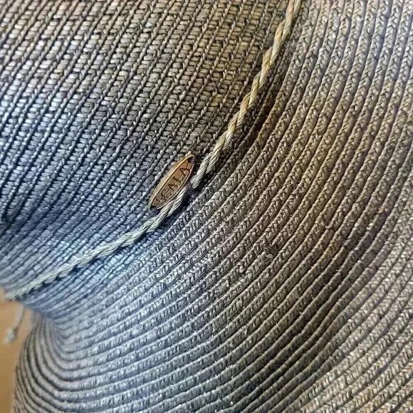 Scala Pronto Women's Black Paper Packable Sunhat w Band and Logo Plate - Picture 6 of 9